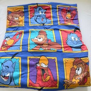 Vintage‎ 1990s Disney Aladdin Twin Comforter Genie Abu Iago Reversible Bedding